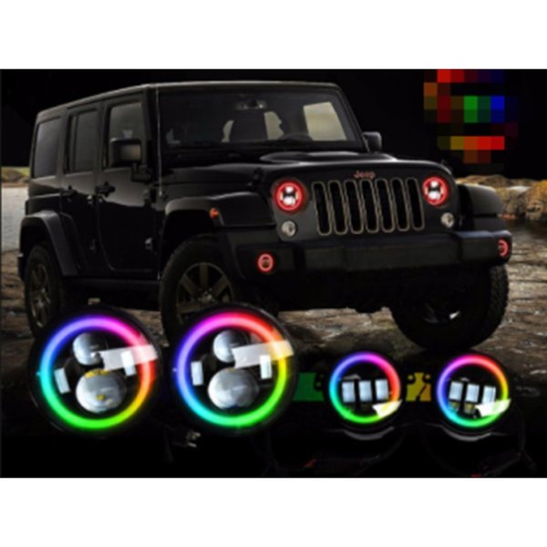 Race Sport Lighting Chasing Version - 2018+ Jeep JL 9 inch Adapted Headlight and 4 inch Foglight, 2PK RS9JL4-C